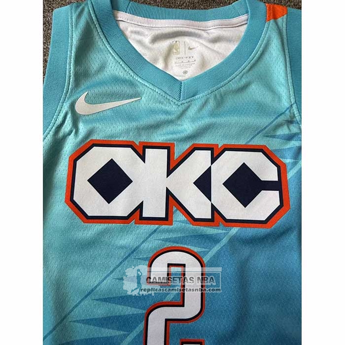 Camiseta Nino Oklahoma City Thunder Shai Gilgeous Alexander NO 2 Ciudad 2018-19 Azul